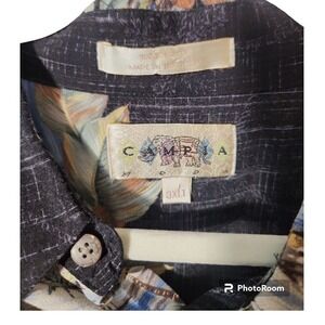 Campra Moda Hawaiian Shirt Tropical Palm Trees Surfboards Black 3XL Big and Tall